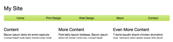 Figure 1. Completed navigation bar