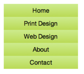 Figure 2. The navigation links will stack vertically by default.