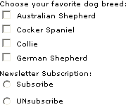 Figure 10.4. Providing prompts for checkboxes and radio buttons