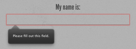 Figure 1. The required field validation message in Firefox 4