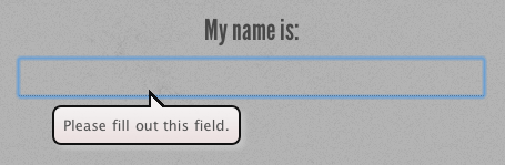 Figure 3. The required field validation message in Google Chrome