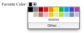 Figure 6. Opera’s color picker control for the color input type