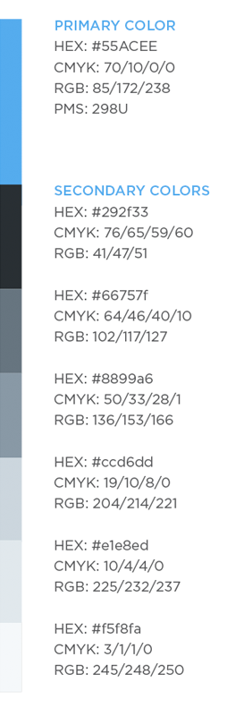 The Twitter color palette