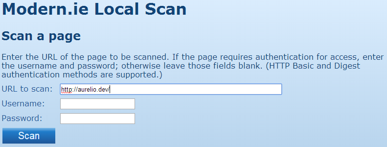输入你要扫描的网址，点击Scan按钮