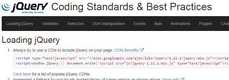 jQuery Coding Standards & Best Practices
