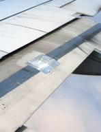 Duct taped plane wing.