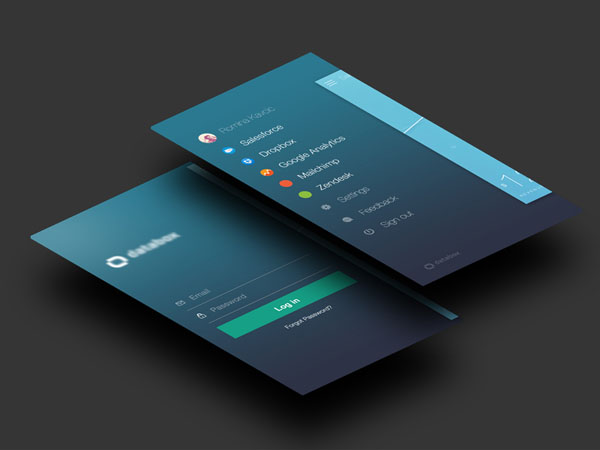 Subtle Color Palettes: 2 cobalt interface mockups