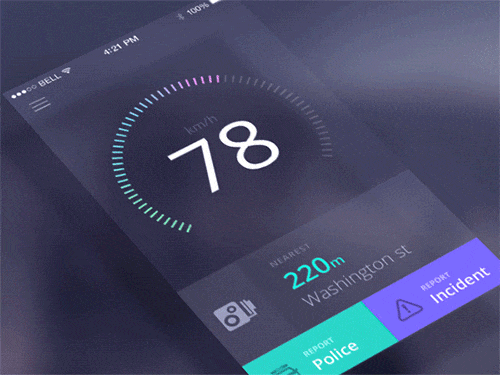 Animated mobile speedometer