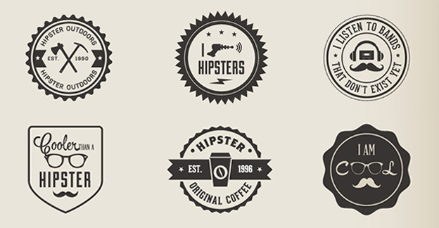 6 Hipster buttons