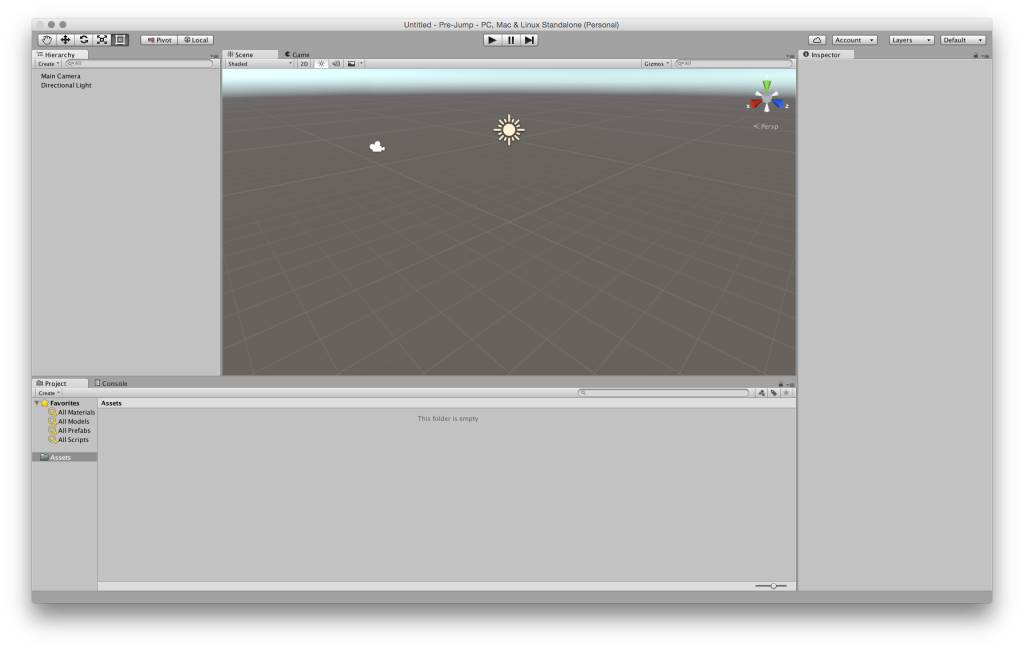 Unity's default editor view