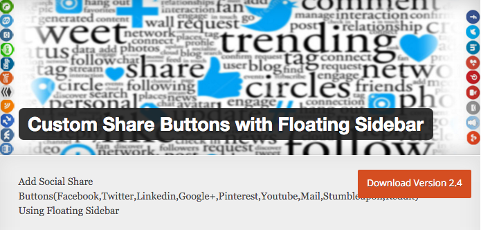 Custom Share Buttons with Floating Sidebar