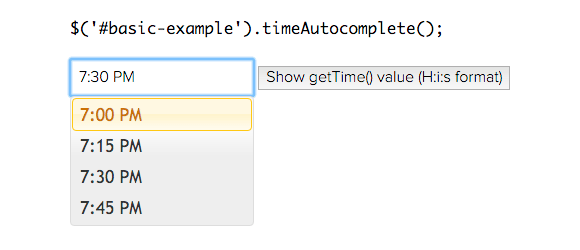 jQueryTimeAutocomplete example