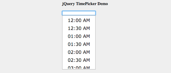 jQuery Timepicker example