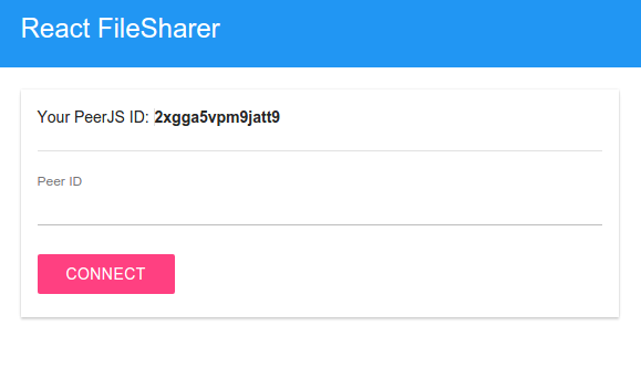 filesharer component ready to connect