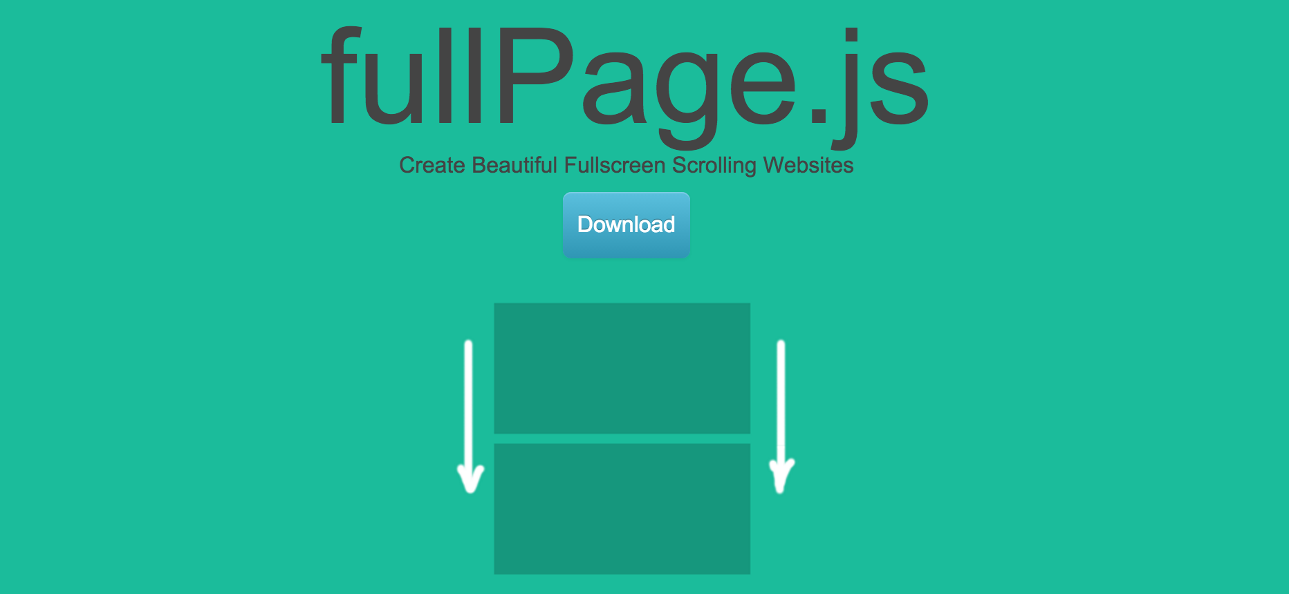 Homepage screenshot for fullPage.js