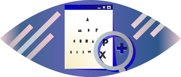 An eye test for pixel size