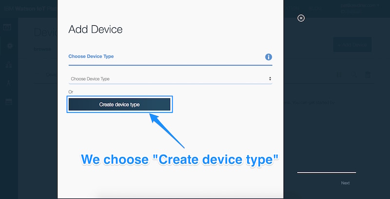 Choosing create device type
