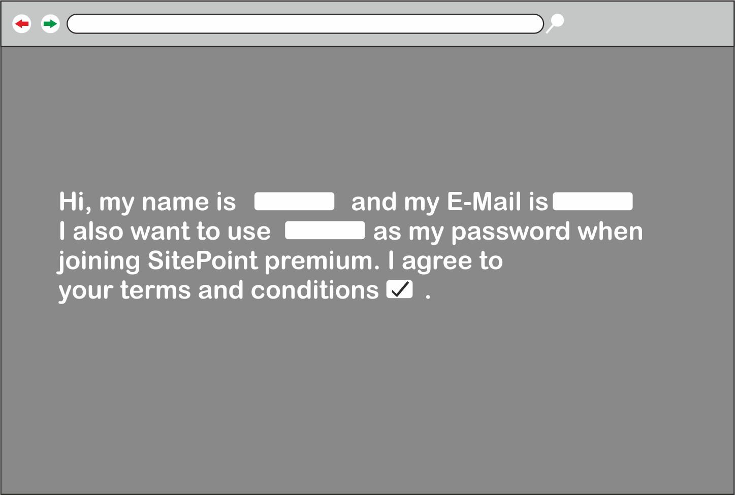 Forms as a paragraph