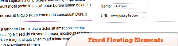 Fixed Floating Elements