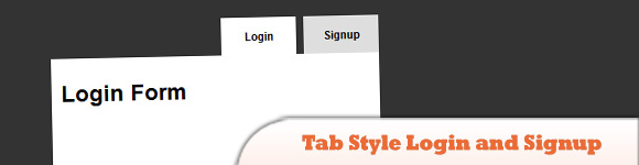Tab Style Login and Signup