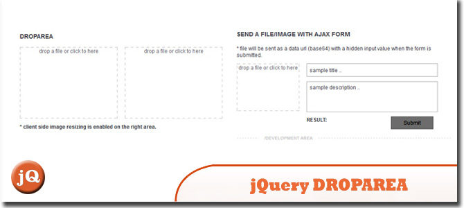 jQuery DROPAREA