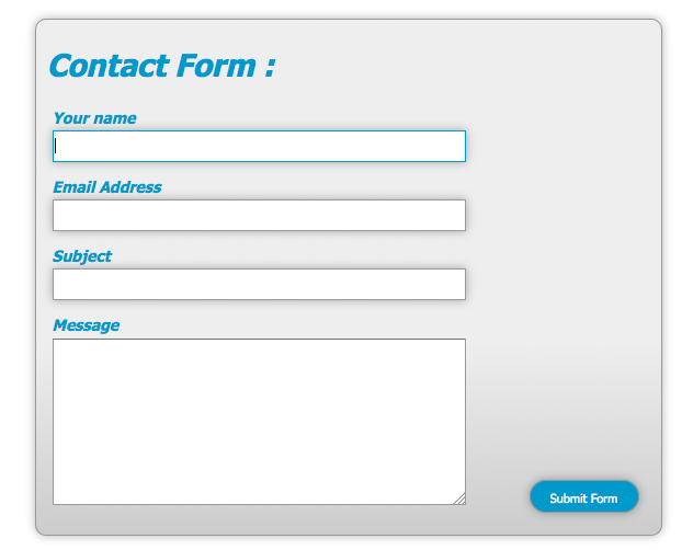 html css form example â€” Using Web SitePoint Style CSS Forms