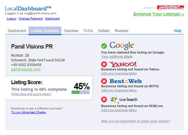 GetListed.org listing snapshot Local listing snapshot pulled in by GetListed.org