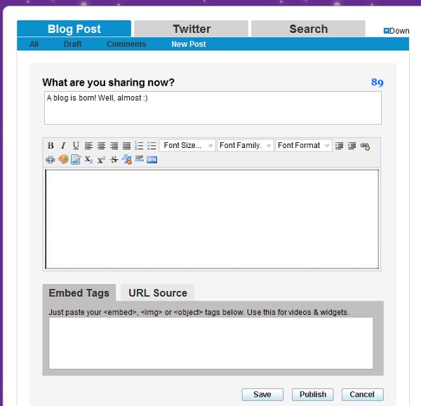 Input editor showing all aspects.