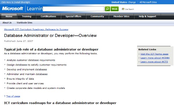 MS Learning Data Base