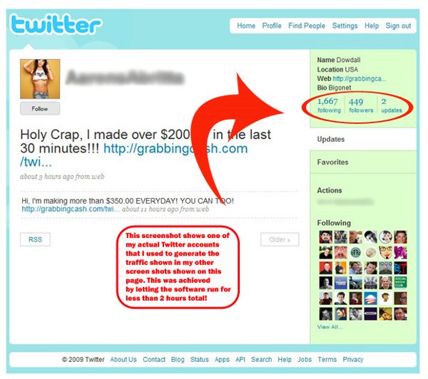 The proof profile on Tweet Tornado