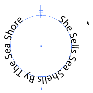how can i type text in a circle