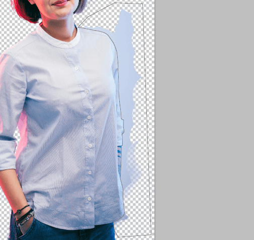 Remove a Background: Using the pen tool to retouch difficult areas