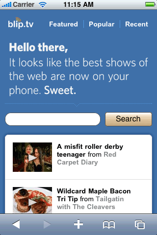 Blip.tv on iOS (as seen on http://cssiphone.com)