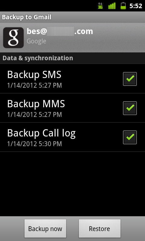 Backup to Gmail
