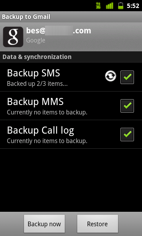 Backup to Gmail