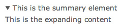 The details and summary element in Chrome