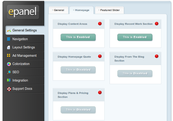sample options panel screenshot
