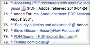 Sparkicons in action on Wikipedia