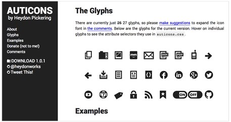 Auticons are a great CSS implementation