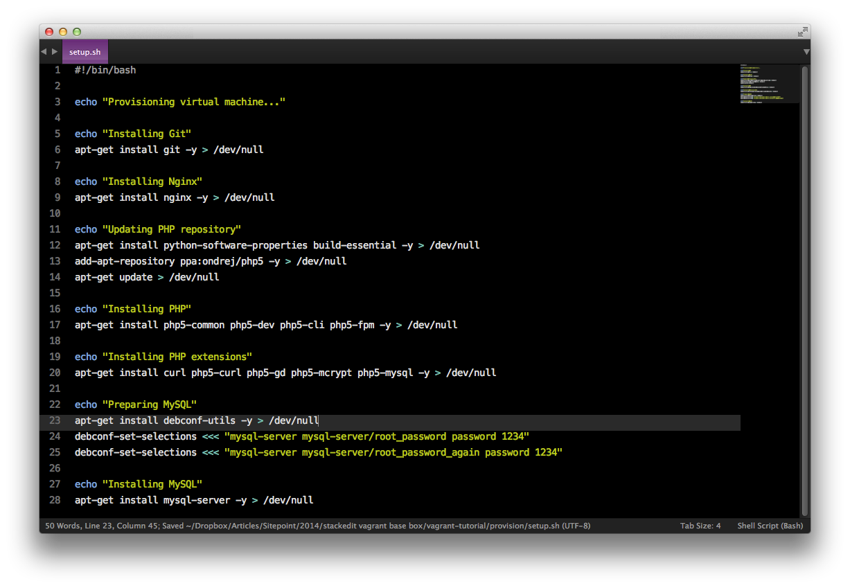 Vagrantfile Explained Setting Up and Provisioning with Shell — SitePoint