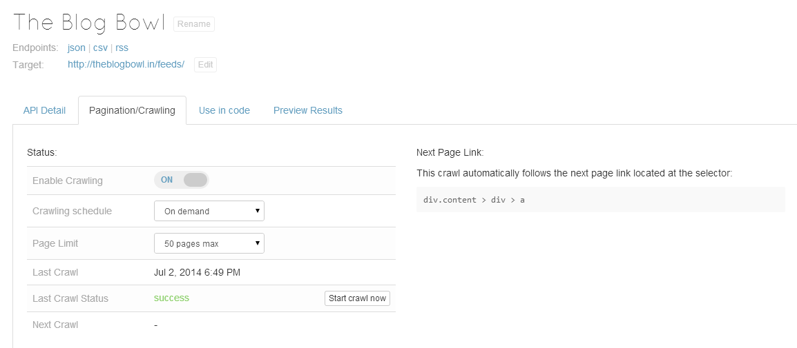 Scraping Results