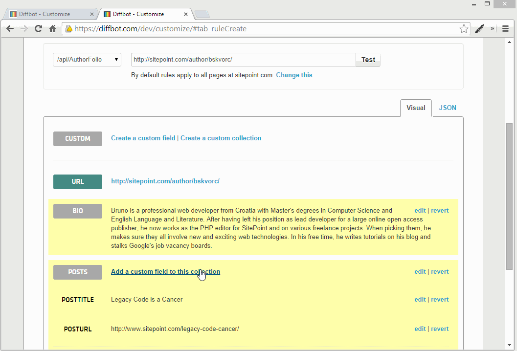 Sitepoint Analyze SitePoint Author Portfolios with Diffbot — SitePoint