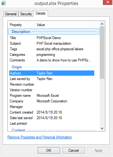 Phpexcel Chart