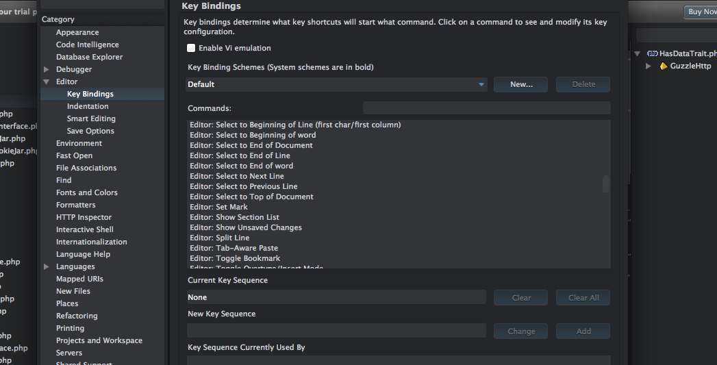 title Key Bindings