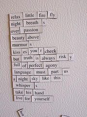 Magnetic word poem.