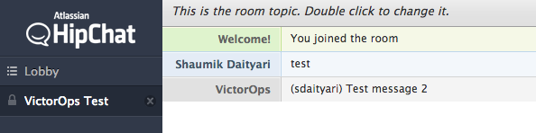 HipChat receiving VictorOps message