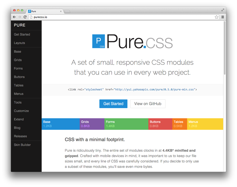 Front-end framework 4: Pure, by Yahoo!