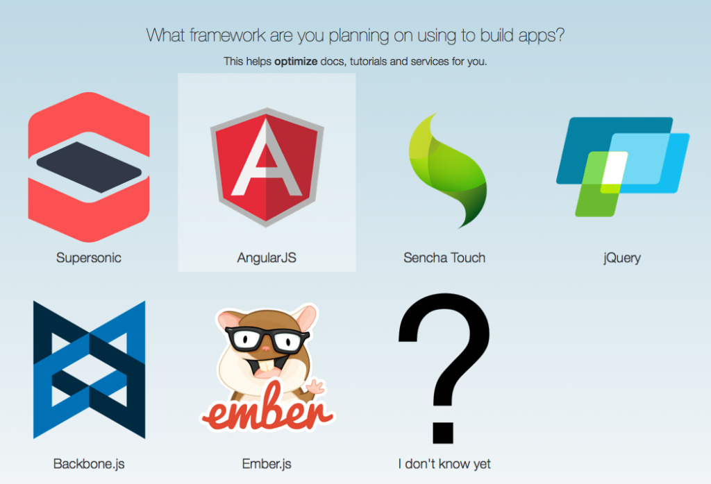 AppGyver framework selection