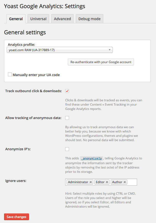 Google Analytics by Yoast