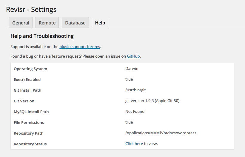 Revisr Troubleshooting